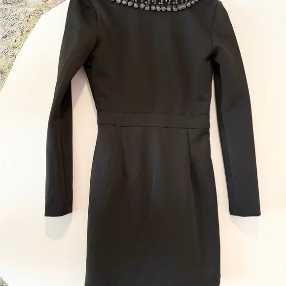 X by NBD Zintia Embellished Mini Dress in Black 6 missing tassel - Picture 5 of 9
